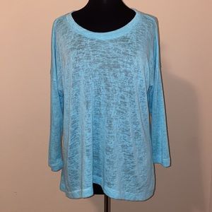 Nally & Millie Womens Sweater One Size Cornflower Blue Marled Pullover
